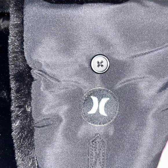 Hurley Black Faux Fur Trapper Ear Cover Winter Snow Outdoors Ski Hat Two Way - Picture 2 of 8